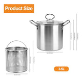 Freidora De 3 5l Acero Inoxidable Con Tapa Y Canasta - Ideal