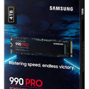 Disco Solido Ssd Samsung 990 Pro 4tb Pcie 4.0 7450 Mbs Nvme Color Negro