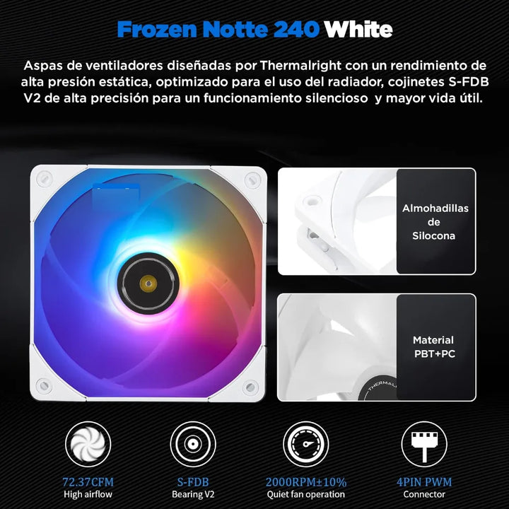 Refrigeracion Liquida Thermal 240 Argb Lga 1700 Am5 Blanca