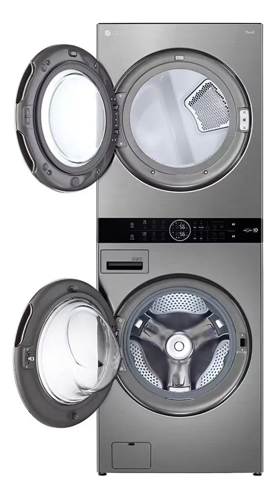 Torre De Lavado LG 25kg/22kg Aidd Turbowash360 Steamtm Plata Plateado