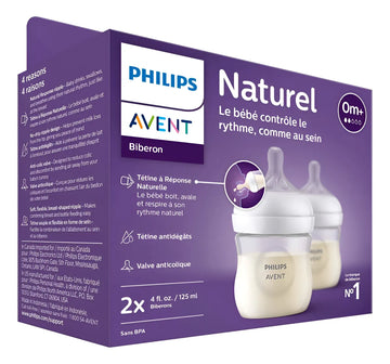 2 Biberones Philips Avent Natural Transparente 125 Ml 4 Oz