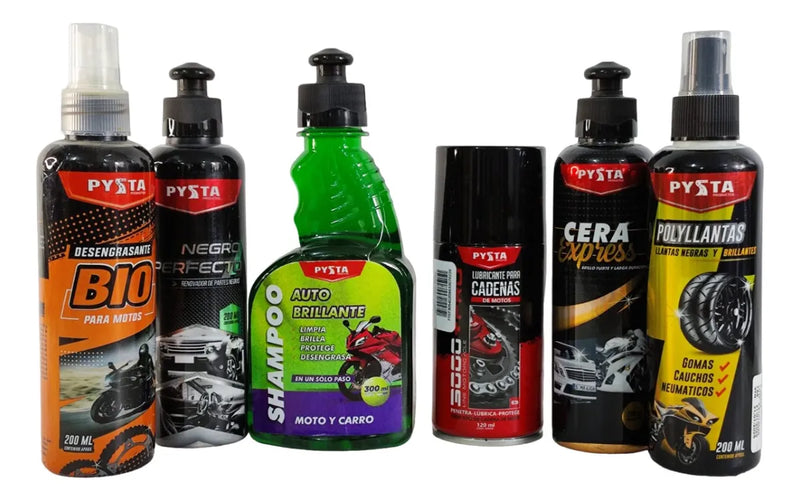 Kit Cuidado Motos Desengrasante Lubricante Shampoo