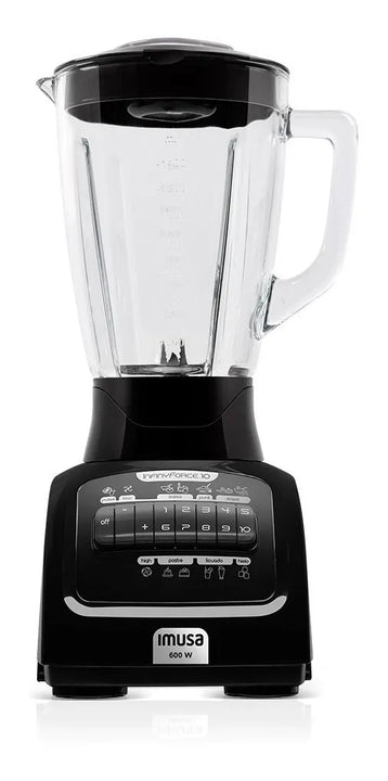 Licuadora Imusa Infiny Force XL 10 2.2 L negra con vaso de vidrio