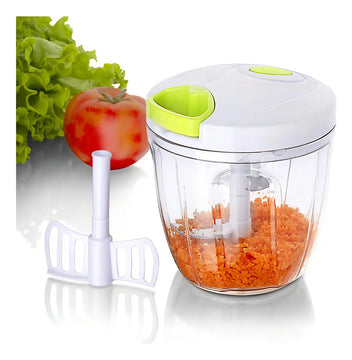 Maxi cortador, picador y mezclador manual 900 ml Chef Master con cuchillas intercambiables blanco y verde