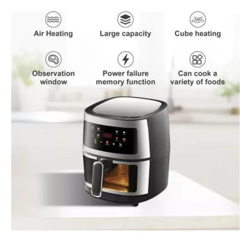 Freidora Digital Sin Aceite Air Fryer 12 Litros 2400w Plateado
