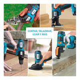 Taladro Inalambrico Intercambiables 5 Cabezas 2 Baterias 68v - Azul Petróleo