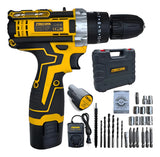 Taladro Inalámbrico Percutor Atornillador 18v Con Accesorios - Negro
