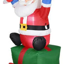 Adorno Navideño Santa Con Regalo Inflable Jardín Con Luces Blanco