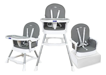 Silla Comedor Bebe 3 En 1 Lyra Happy Baby Color Gris Gris