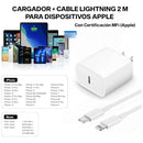 Cargador Certificado Para Iphone 2 Metros Carga Rapida 20 W Blanco