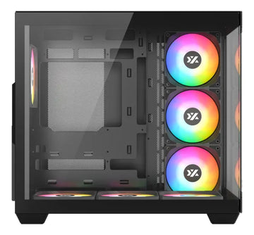 Gabinete Xyz Tesseract X Argb 7 Fans Controller 2d Glass Dual Chamber Usb C