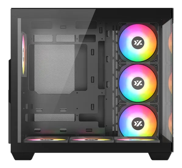 Gabinete Xyz Tesseract X Argb 7 Fans Controller 2d Glass Dual Chamber Usb C