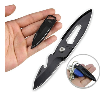 Navaja Supervivencia Cuchillo Táctica Camping Llavero Negro