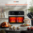Freidora De Aire Nobelsound Air Fryer Doble Bandeja Con Utensilios Cuchillos Incluidos