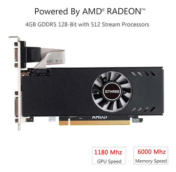 Tarjeta Grafica Qthree Radeon Rx 550 4gb Gddr5 Vga Dvi Hdmi