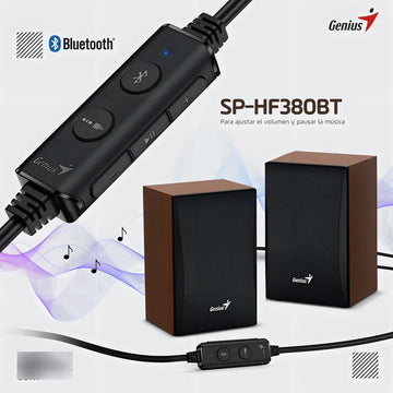 Parlantes Bluetooth Genius Sp- Hf380bt Usb Madera 3w