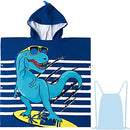 Poncho De Toalla De Dinosaurio Con Capucha Para Ninos