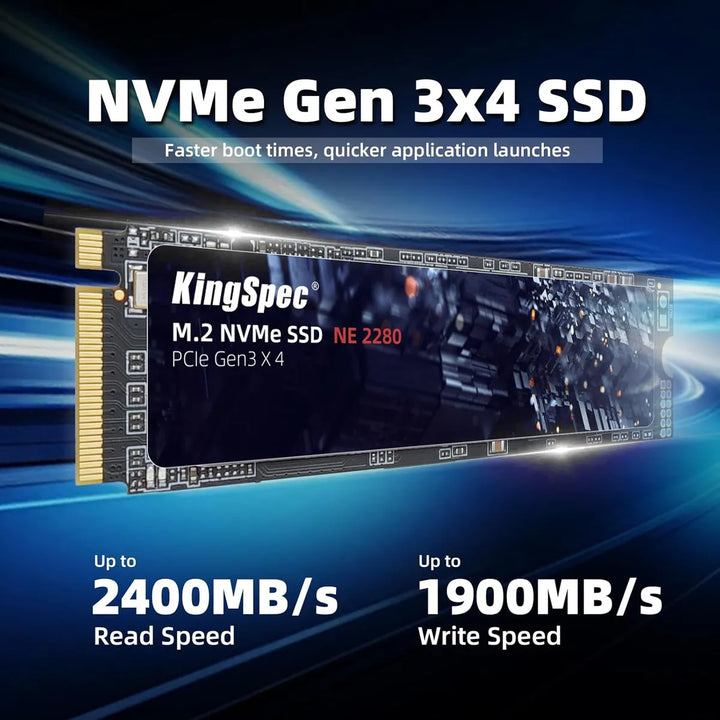 Unidad De Estado Sólido De 1tb M.2 Nvme Gen3x4 2280 Kingspe Negro
