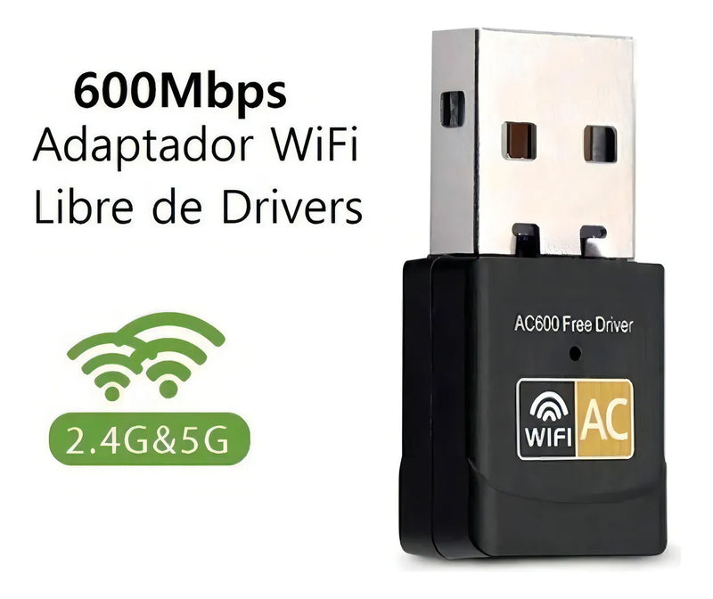 Adaptador Wifi Usb Ac Doble Banda Dual 2.4 Y 5 Ghz + Rapido