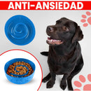 Plato Comedero Azul para Perros con Diseño Anti-Ansiedad, Goma Atóxica Antideslizante, Ideal para Comer Lento y Mejorar la Digestión de tu Mascota.