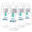 Combo 4 Unidades Biberon Avent Con Valvula Anticolico 9 Oz Transparente Clasico Válvula Airfree