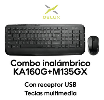Combo Delux Teclado Slim Multimedia + Mouse + Pad Mouse S Mouse Negro Teclado Negro