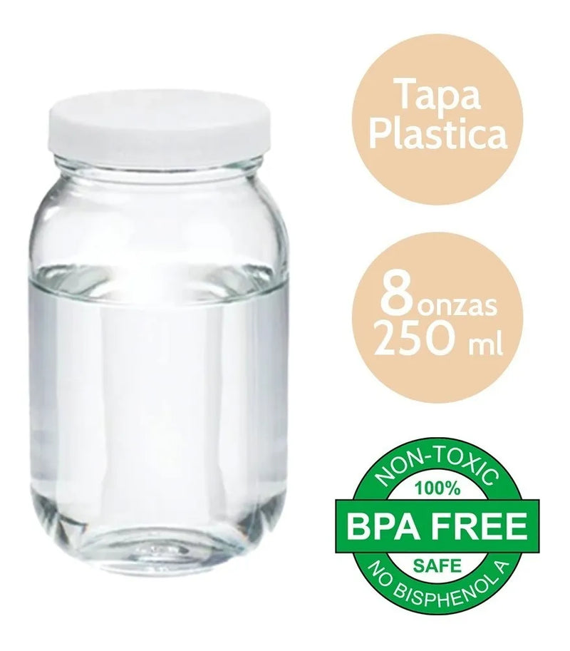 6 Frascos Envase Vidrio Almacenar Leche Materna 8 Oz