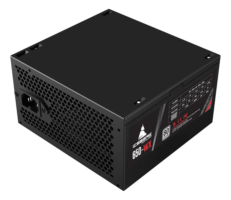 Fuente De Poder Iceberg 650wx Color Negro 650w 80 Plus White