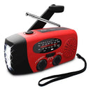 Radio Recargable Solar Crank Con Linterna Y Power Bank Rojo