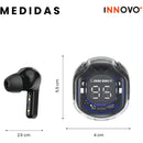 Audífonos Innovo PodsPRO Bluetooth Inalámbricos Negro con Micrófono y Luz LED