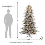 Glitzhome Arbol De Navidad Artificial De Abeto Flocado De Ni