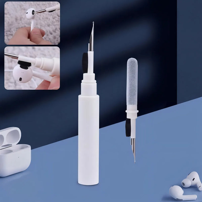 Herramienta Limpiadora 3 En 1 Para Audífonos Y Caja De Carga Color Blanco