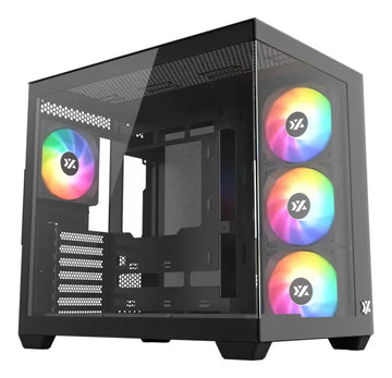 Gabinete Xyz Tesseract X Argb 7 Fans Controller 2d Glass Dual Chamber Usb C