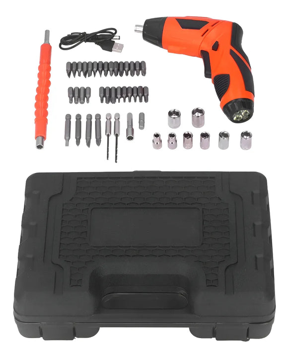 Juego De Destornilladores Eléctricos De Litio Usb - Naranja - 60hz