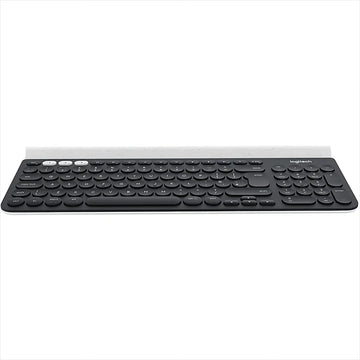 Teclado bluetooth Logitech QWERTY español latinoamérica color negro y blanco