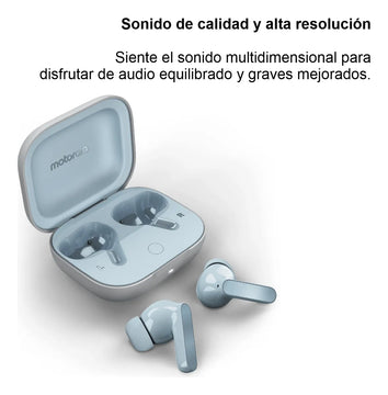 Motorola Moto Buds, Auriculares Bt 5.3 Anc Hi-res Audio, Lbl Celeste