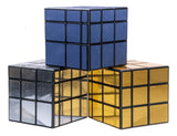 Cubo Rubik 3x3 Mirror Qiyi Espejo Azul Acero Cuerpo Negro 5.6cm