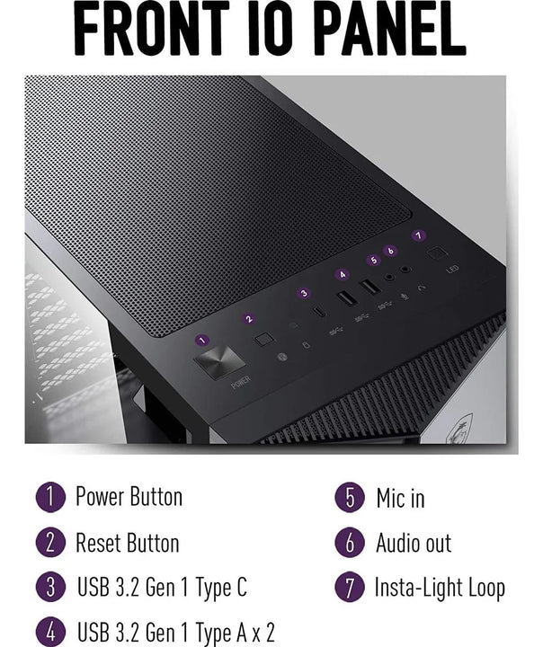 Carcasa Gungnir 110r De La Serie Msi Mpg, Ventilador Argb De