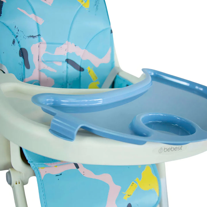 Silla Comedor Bebé colchada Ajustable En Altura 6 Posiciones Portatil ABebesit Aquarella