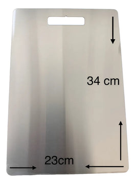 Tabla De Cortar Alimentos En Acero Inoxidable 23 Cm X 34cm Lisa Gris