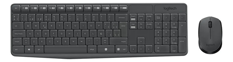 Combo Teclado Y Mouse Logitech Mk235 Inalámbrico Negro Negro Pizarra