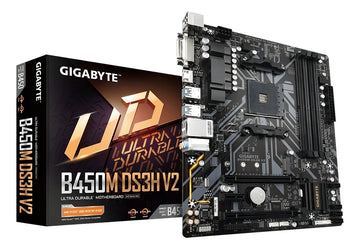 Motherboard Am4 B450m Ds3h Tarjeta Madre Gigabyte Amd Ddr4 Color Negro