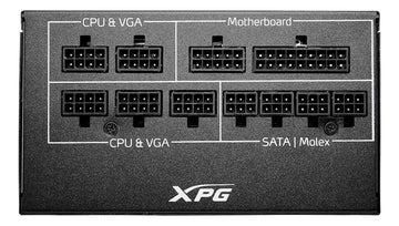 Fuente de poder para PC XPG Core Reactor II VE COREREACTORIIVE850G-BKCAR 850W negra