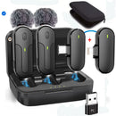 Micrófono Inalambrico De Solapa Tipo C Iphone Y PC Con Estuche De Carga Doble Receptor y Cancelación de Ruido y Antipop Vimai M8C-2 Negro