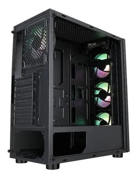 Caja Gabinete Iceberg Crystal G9 Atx - 4 Ventiladores Rgb Negro