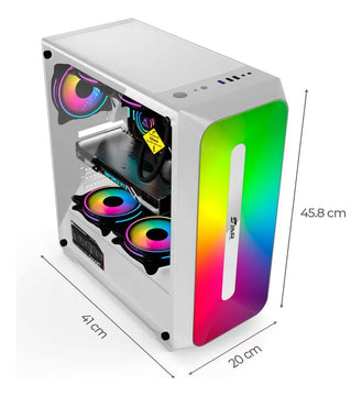 Chasis Gamer J&r Jx118 Zero Pro Blanco Rgb 3 Cooler