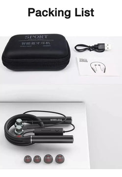 Auriculares Bluetooth Deportivos Batería De Larga Duración Negro