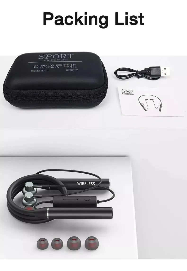 Auriculares Bluetooth Deportivos Batería De Larga Duración Negro