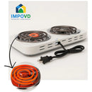 Fogon estufa electrica portatil 2 puestos 2000W cada puesto cocina blanca eficiente compacta duradera resistente facil limpieza rapida conexion uso hogar oficina comedor departamentos