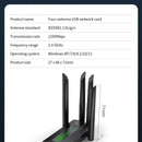 Adaptador Wifi Usb 5g Dual Band 1200 Mbps Receptor 4 Antenas
